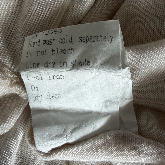 Tendenze Italian Silk and Lace Sheer Flowy Layered Blouse Cream Women Large - Picture 13 of 13